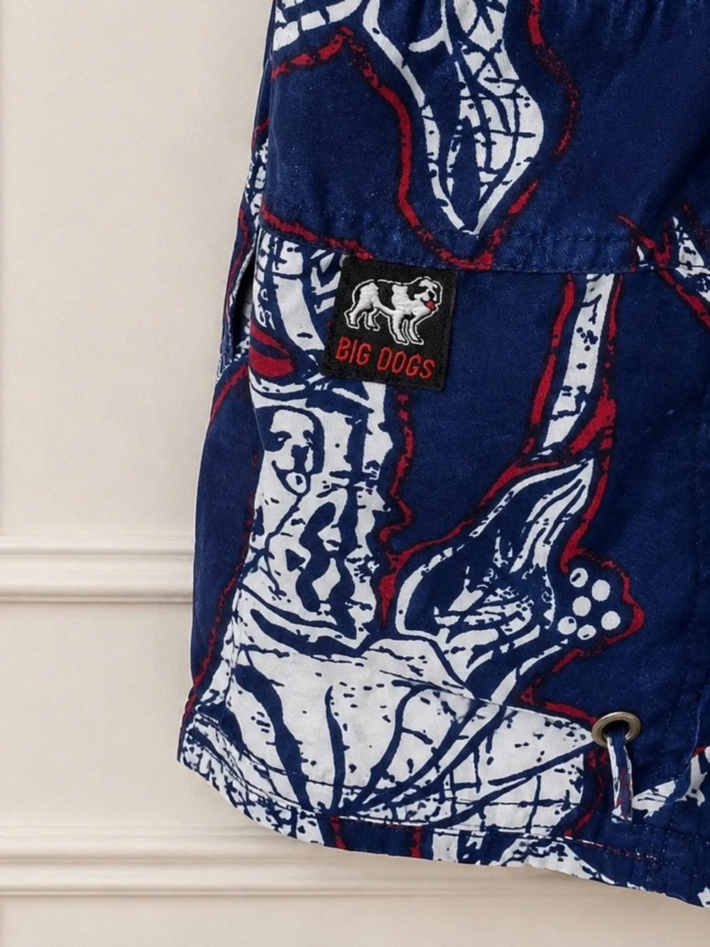 Vintage Big Dogs Men’s Medium Hawaiian Tropical Swim Trunks Board Shorts 1990’s